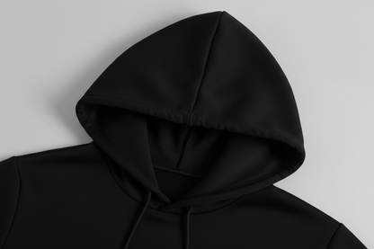 Black hoodie hood detail