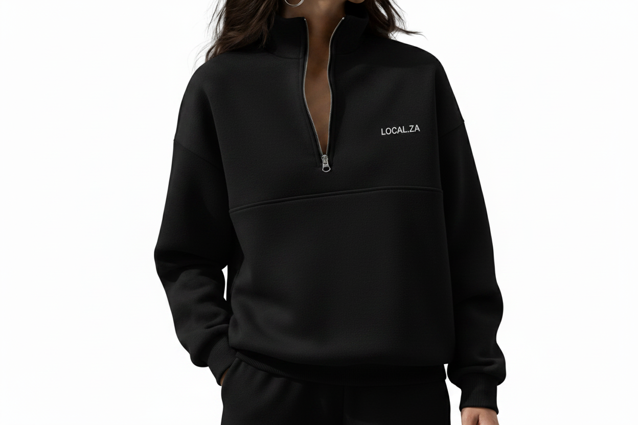 Black Quarter-Zip with LOCAL.ZA Embroidery