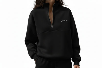 Black Quarter-Zip with LOCAL.ZA Embroidery
