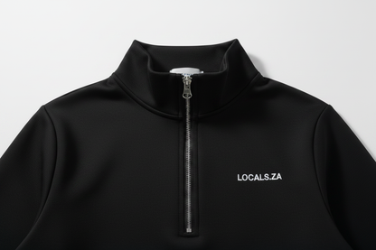 Black Quarter-Zip with White LOCALS.ZA