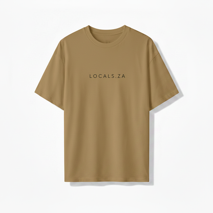 Khaki ladies tee with LOCALS.ZA embroidery