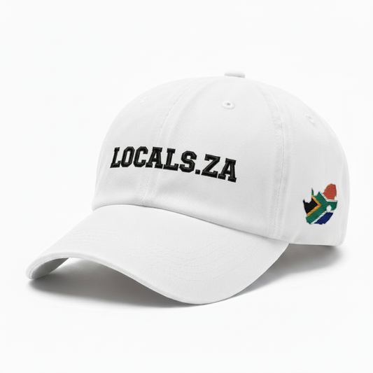 White Locals.ZA Cap - Black Stitching